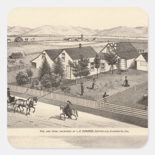 Osgood, Cameron residences, farms Square Sticker (Front)