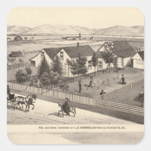 Osgood, Cameron residences, farms Square Sticker