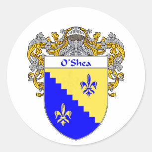 O'Shea Coat of Arms (Mantled) Classic Round Sticker