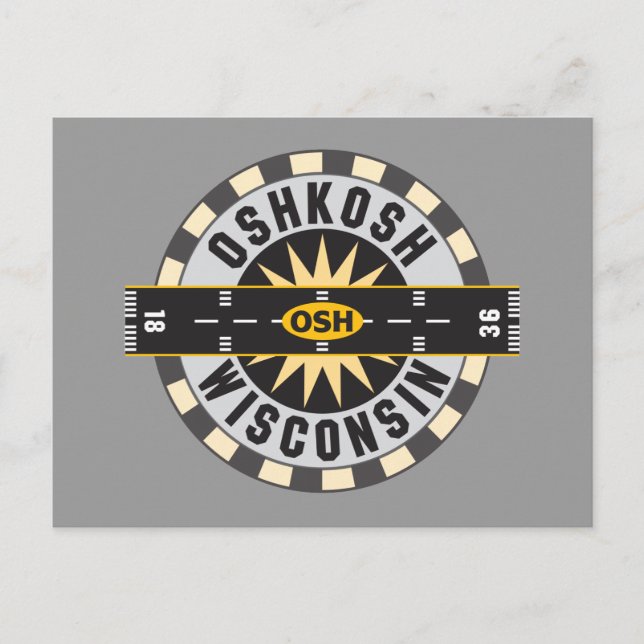 Oshkosh, WI OSH  Airport Postcard (Front)