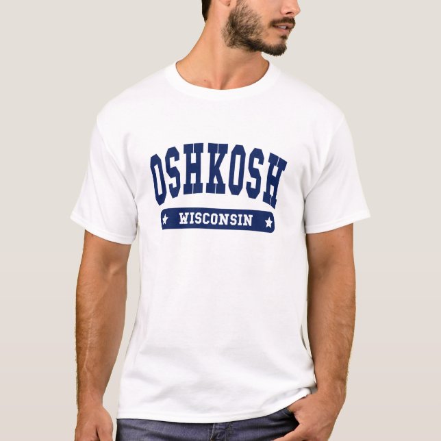 Oshkosh Wisconsin College Style tee shirts (Front)
