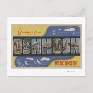 Oshkosh, Wisconsin - Large Letter Scenes Postcard