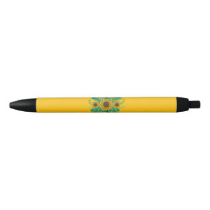 Oshun Goddess Sunflowers Black Ink Pen