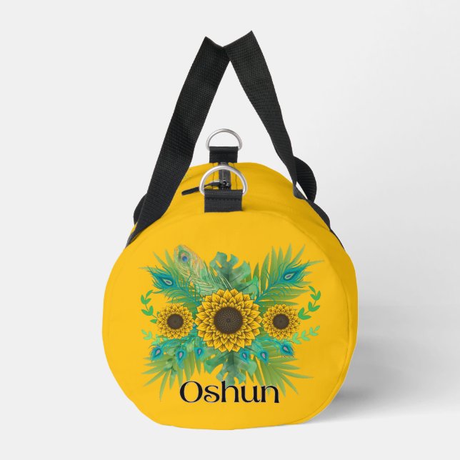 Oshun Goddess Sunflowers Duffle Bag (Left)