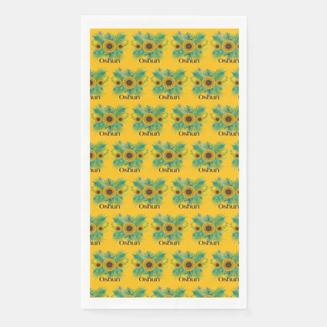 Oshun Goddess Sunflowers Napkin (Front)