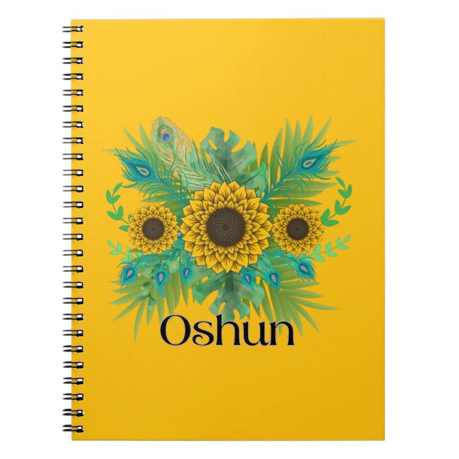 Oshun Goddess Sunflowers Notebook (Front)