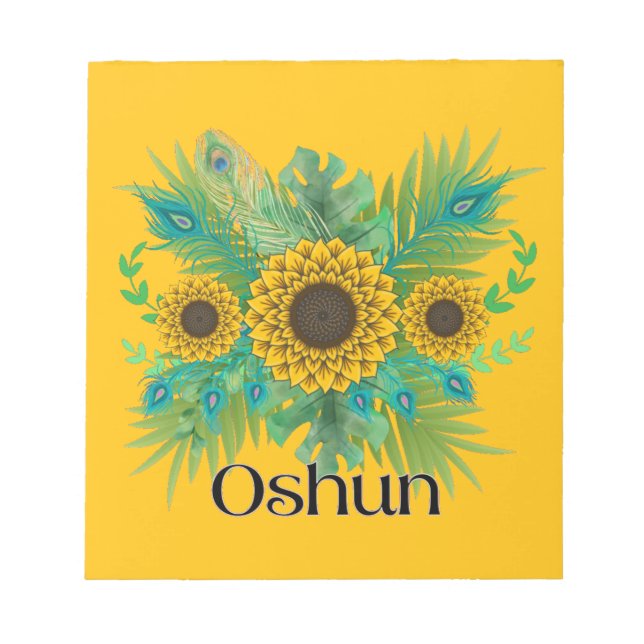 Oshun Goddess Sunflowers Notepad (Front)