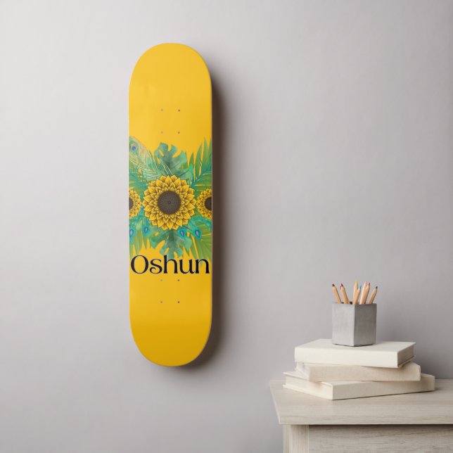 Oshun Goddess Sunflowers Skateboard (Wall Art)
