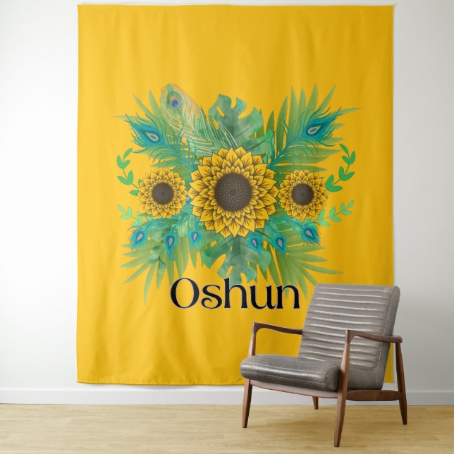 Oshun Goddess Sunflowers Tapestry (In Situ)