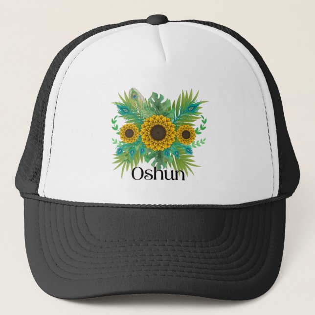 Oshun Goddess Sunflowers Trucker Hat (Front)