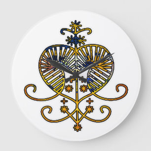 Oshun Goddess Veve Sigil Large Clock