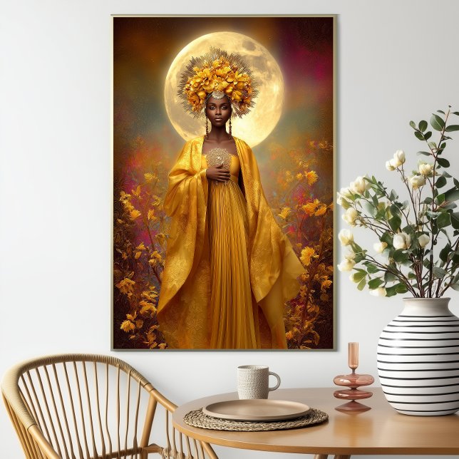 Oshun Print Luxury Afro Mystical Yellow Floral Art (Creator Uploaded)