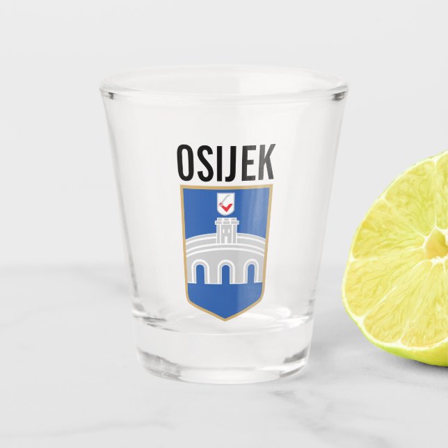 Osijek coat of arms, Croatia Shot Glass (Front)