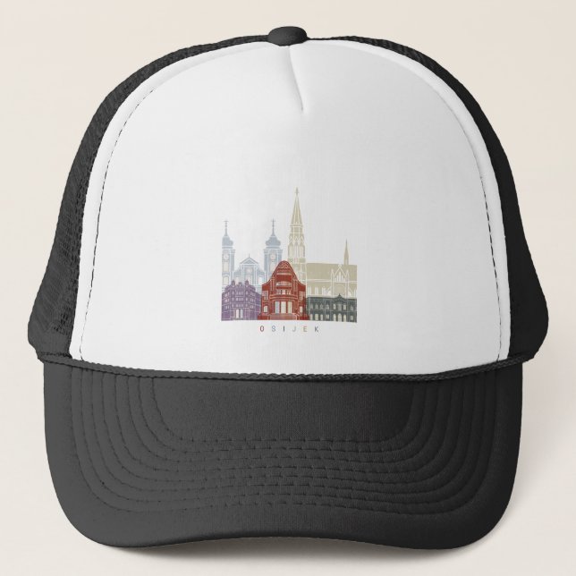 Osijek skyline poster trucker hat (Front)