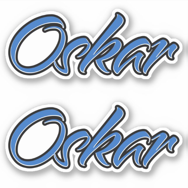 Oskar name blue sticker sticker embroiderset (Front)