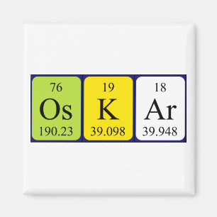 Oskar periodic table name magnet