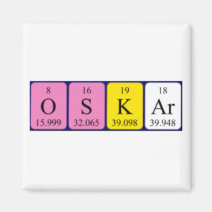 Oskar periodic table name magnet