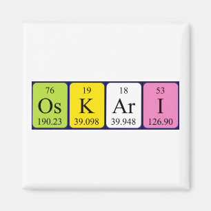 Oskari periodic table name magnet