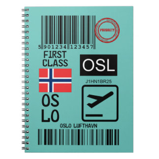 Oslo airport travel tag notebook