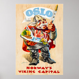Oslo Art Viking Print Norway Travel Poster Nordic