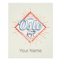 Oslo Capital Norway Retro Moose Vintage Souvenir