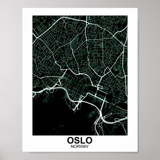 Oslo City Map Poster, Poster (Front)