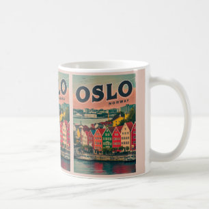 Oslo colourful houses Norway vintage and gifts Coffee Mug