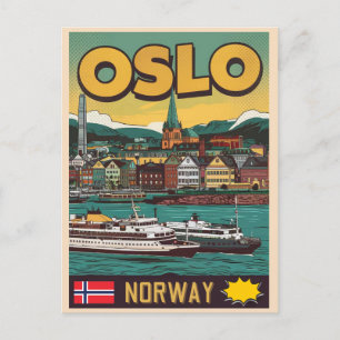 Oslo ferries Norway comic souvenirs and gifts Postcard