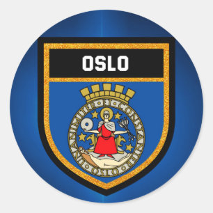 Oslo Flag Classic Round Sticker