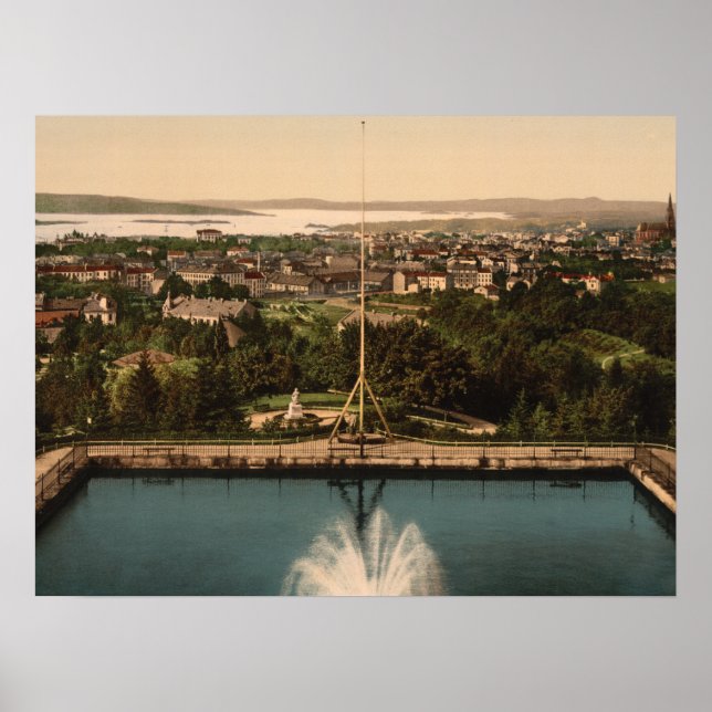 Oslo from St Hanshaugen Park Norway archival print (Front)