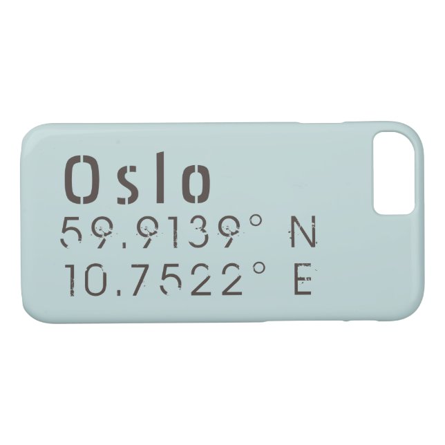Oslo Latitude Longitude Case-Mate iPhone Case (Back (Horizontal))