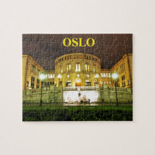 Oslo, Norway at night Jigsaw Puzzle