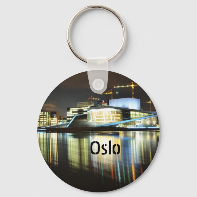 Oslo, Norway at night Key Ring (Front)