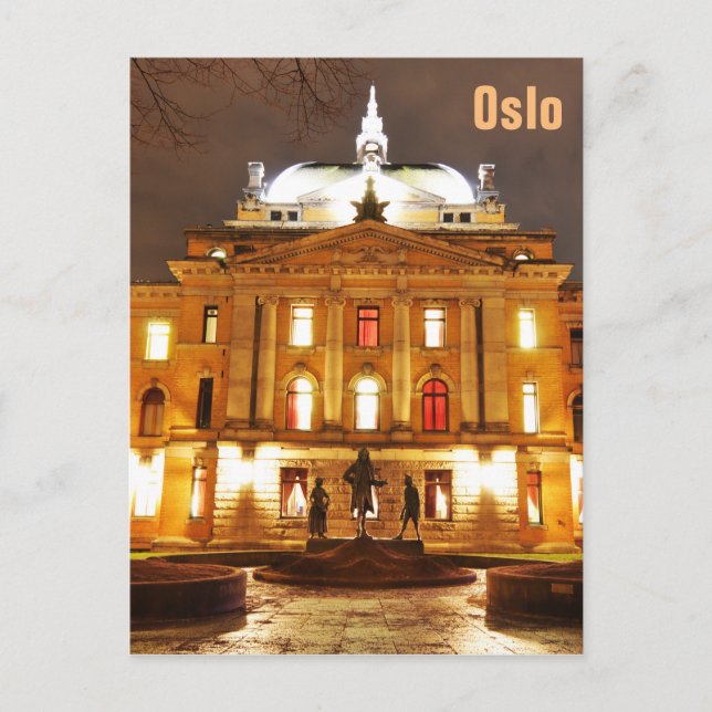 Oslo, Norway at night Postcard (Front)