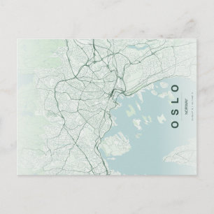 Oslo Norway City Map Minimal Design Postcard