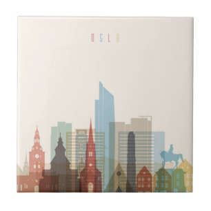 Oslo, Norway City Skyline Ceramic Tile