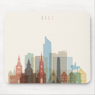 Oslo, Norway City Skyline Mouse Pad