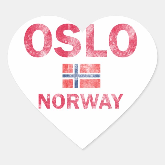 Oslo Norway Designs Heart Sticker (Front)