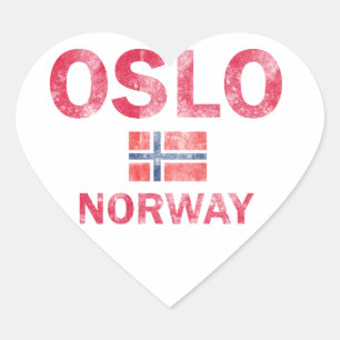 Oslo Norway Designs Heart Sticker