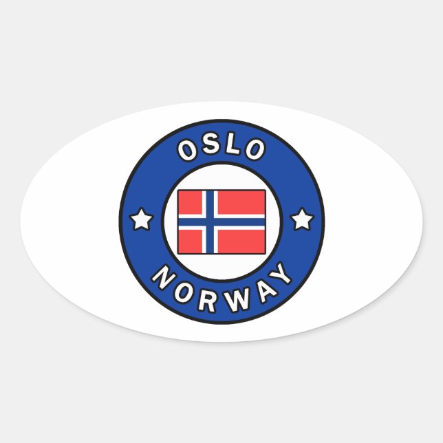 Oslo Norway Oval Sticker (Front)