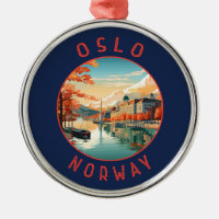 Oslo Norway Retro Distressed Circle