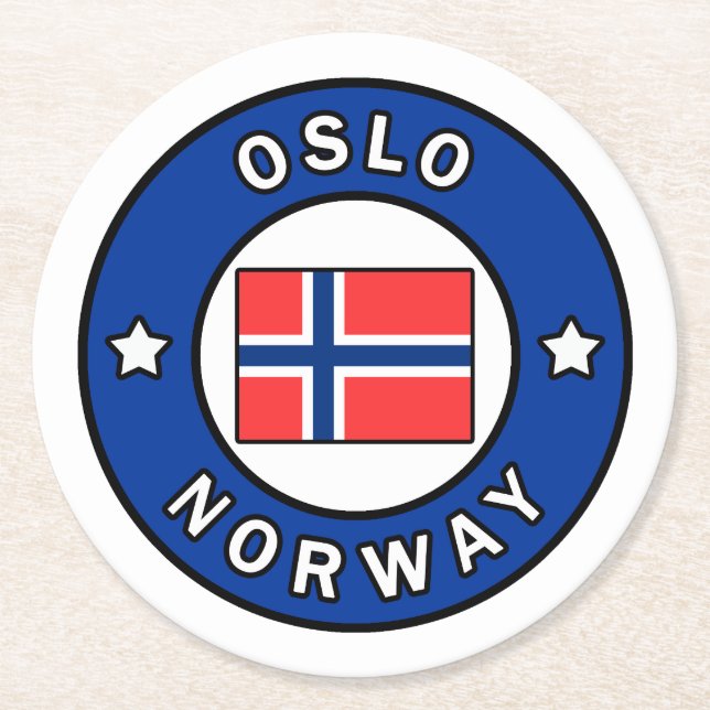 Oslo Norway Round Paper Coaster (Front)