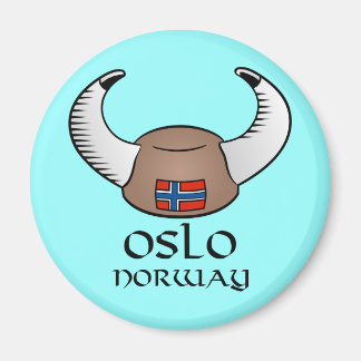 Oslo Norway Viking Hat Magnet