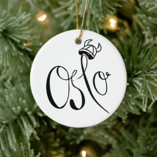 Oslo, Norway Viking Helmet Ceramic Ornament