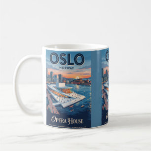 Oslo Opera House Norway Vintage Travel Poster Coffee Mug