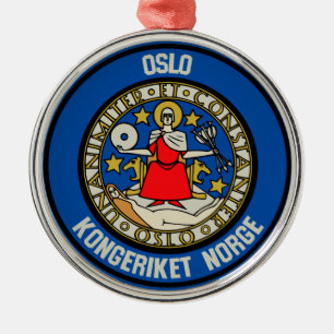 Oslo Round Emblem Metal Ornament