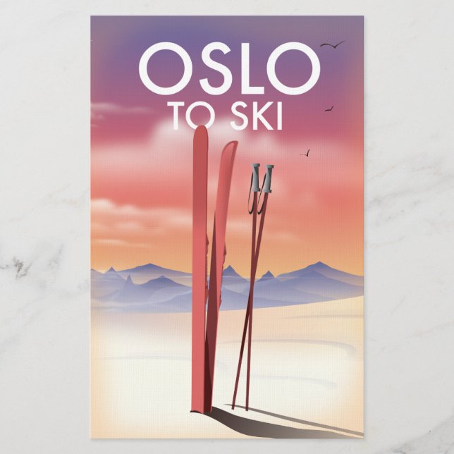 Oslo To Ski Stationery (Front)