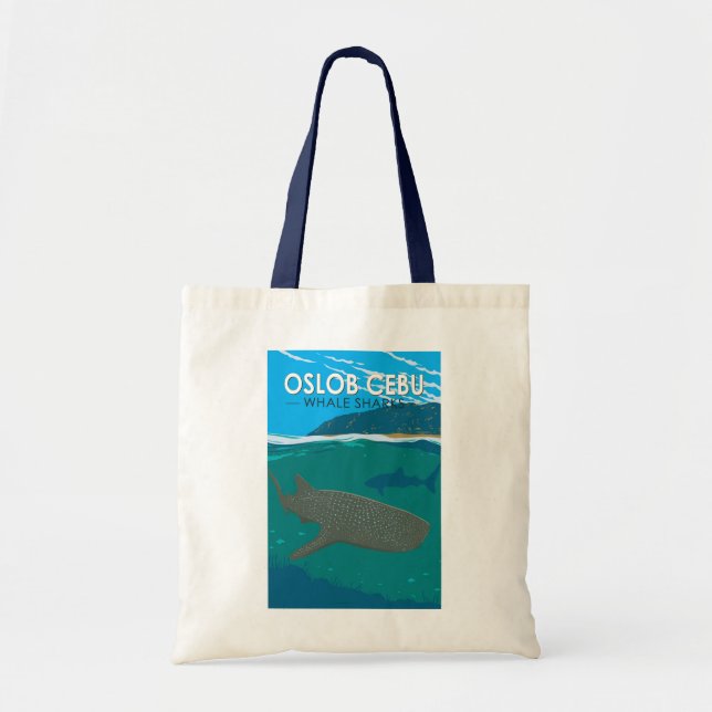 Oslob Cebu Philippines Whale Shark Travel Vintage Tote Bag (Front)