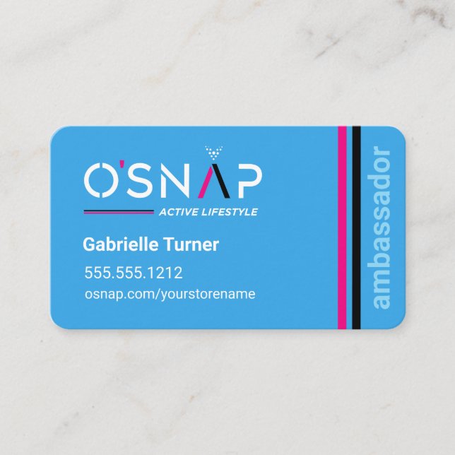O'Snap Blue Rectangle Business Card (Front)