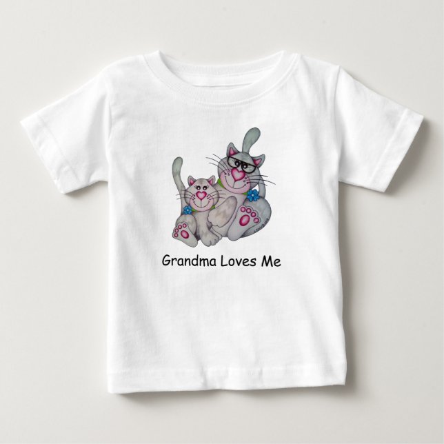 OSo Cute "Grandma Loves Me," Cat Ruffled Tee (Front)